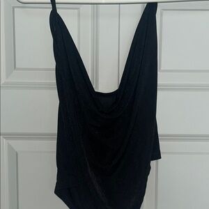 Elegant Black Drape Blouse